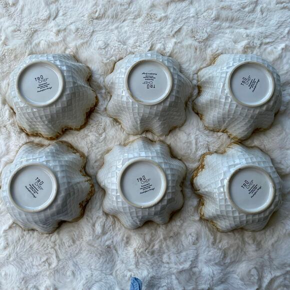 Tru Chef Stonewear Waffle Cone Ice Cream Bowls Lot of 6 Handcrafted In Portugal - Picture 8 of 10